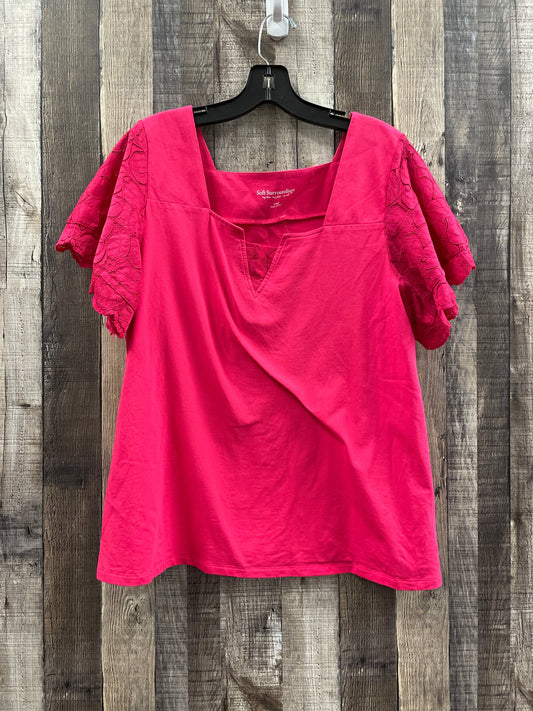 Pink Top Short Sleeve Soft Surroundings, Size L