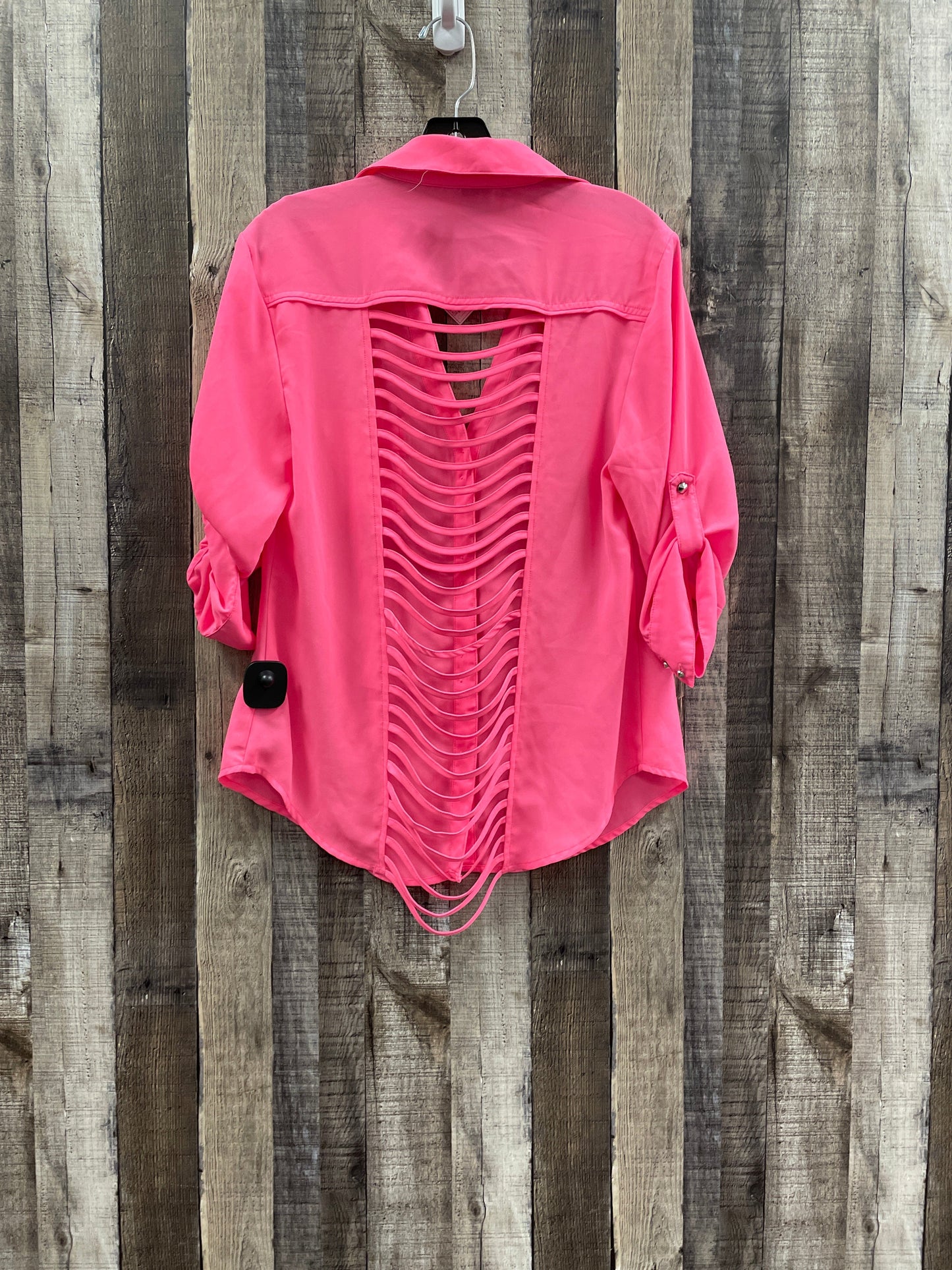 Pink Blouse Long Sleeve Bebe, Size M