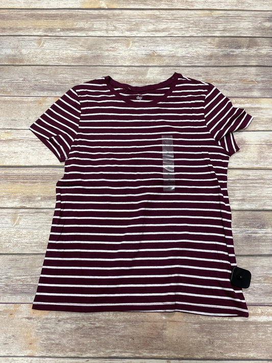 Striped Pattern Top Short Sleeve Basic Dip, Size M