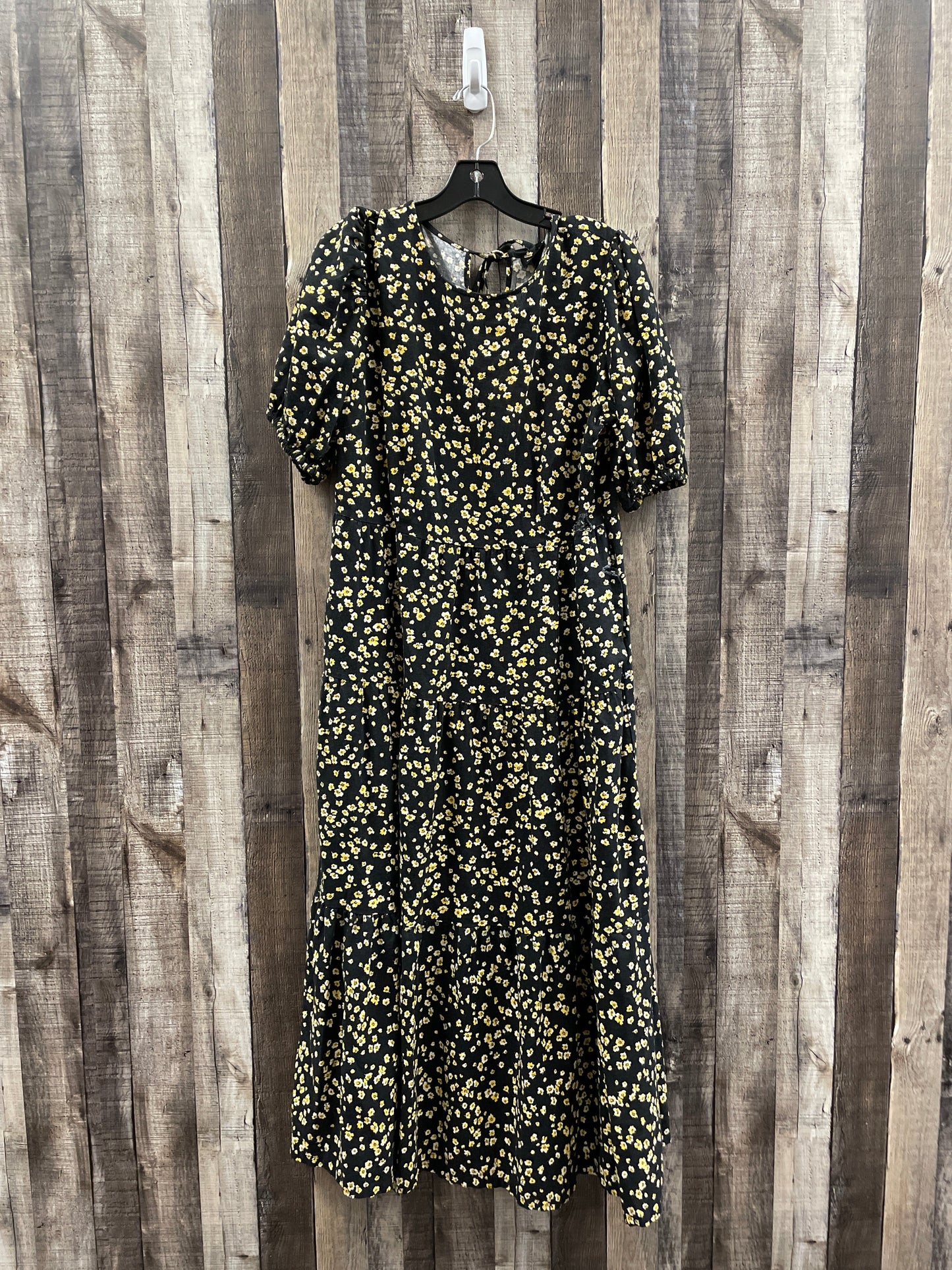 Black & Gold Dress Casual Maxi Who What Wear, Size L