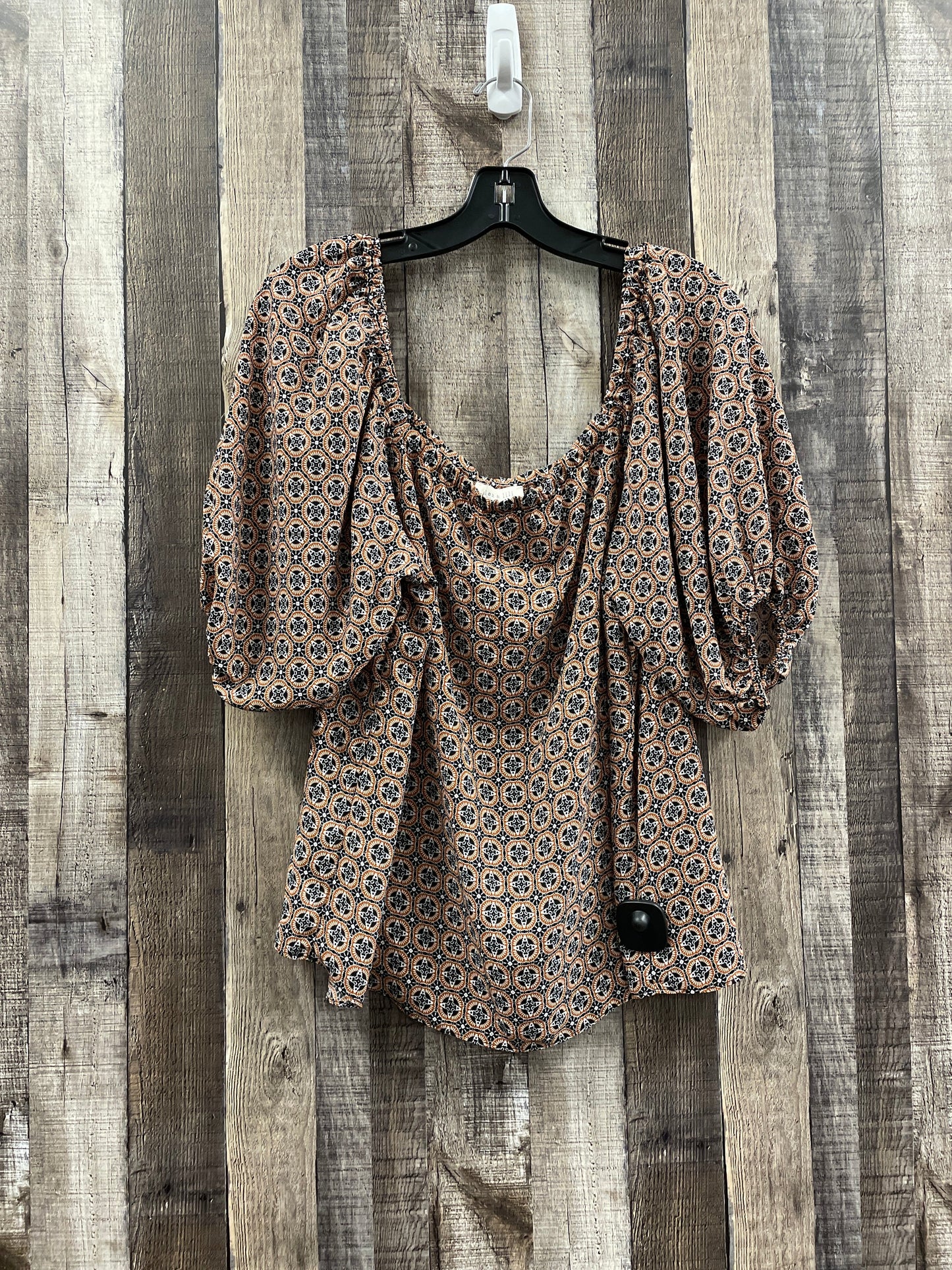 Black & Brown Top Short Sleeve Cme, Size L