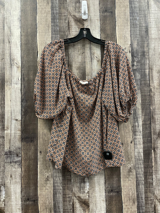 Black & Brown Top Short Sleeve Cme, Size L