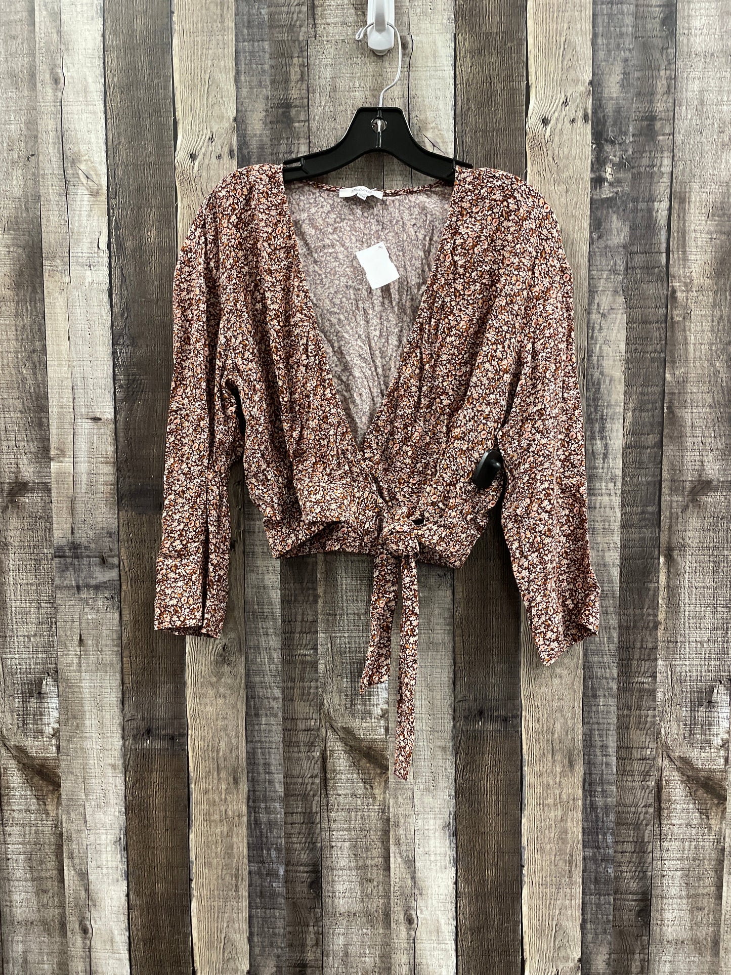 Top Long Sleeve By Madewell In Brown, Size: M