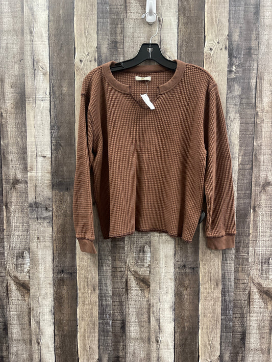 Top Long Sleeve By Madewell In Brown, Size: M