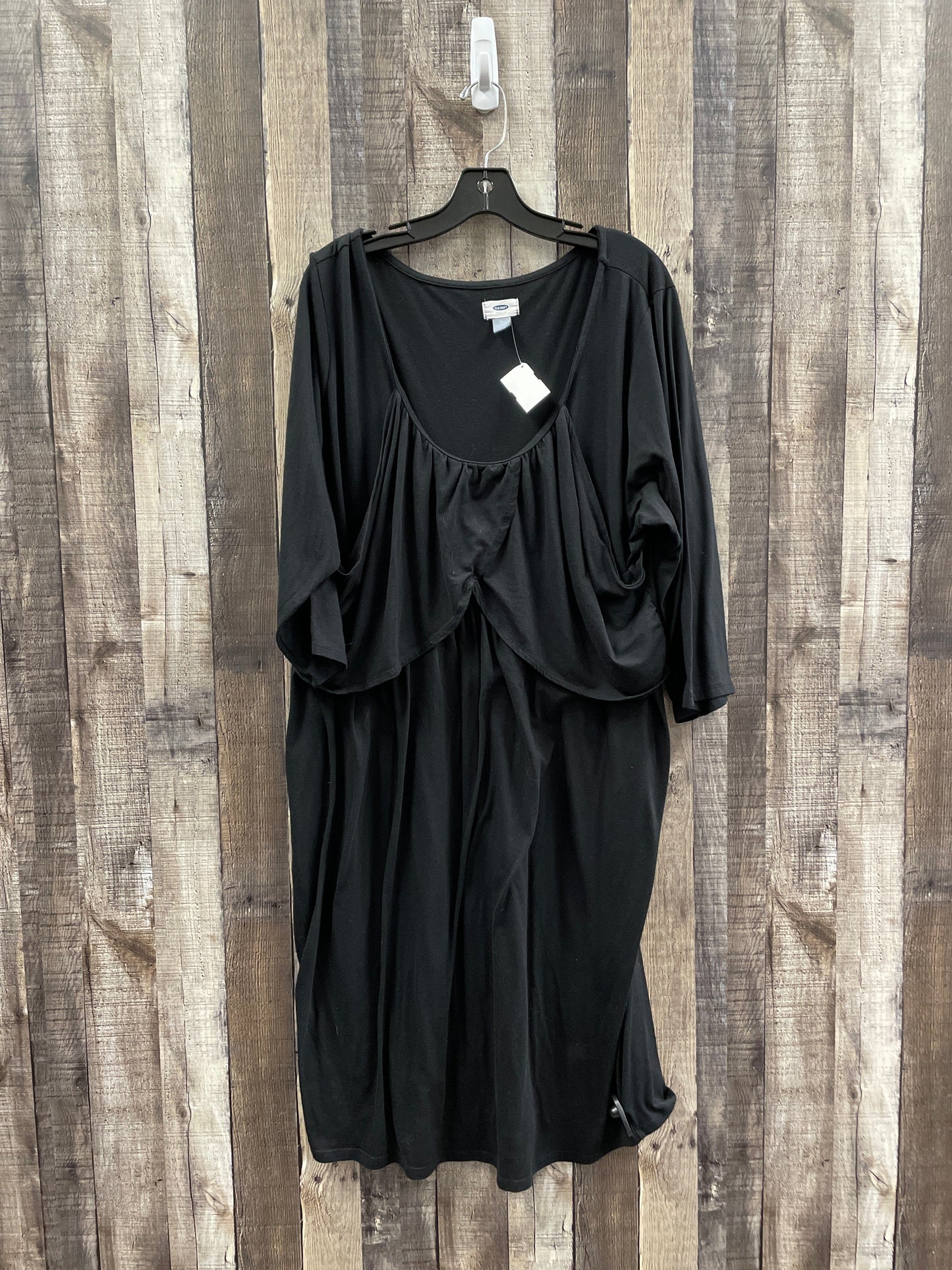 Black Dress Casual Midi Old Navy, Size 3x
