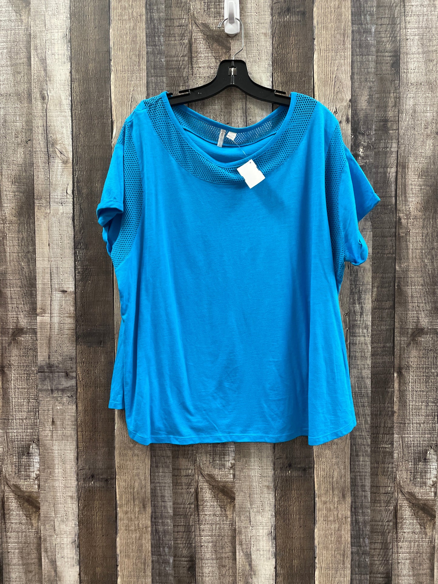 Blue Top Short Sleeve Cato, Size 4x (26/28)