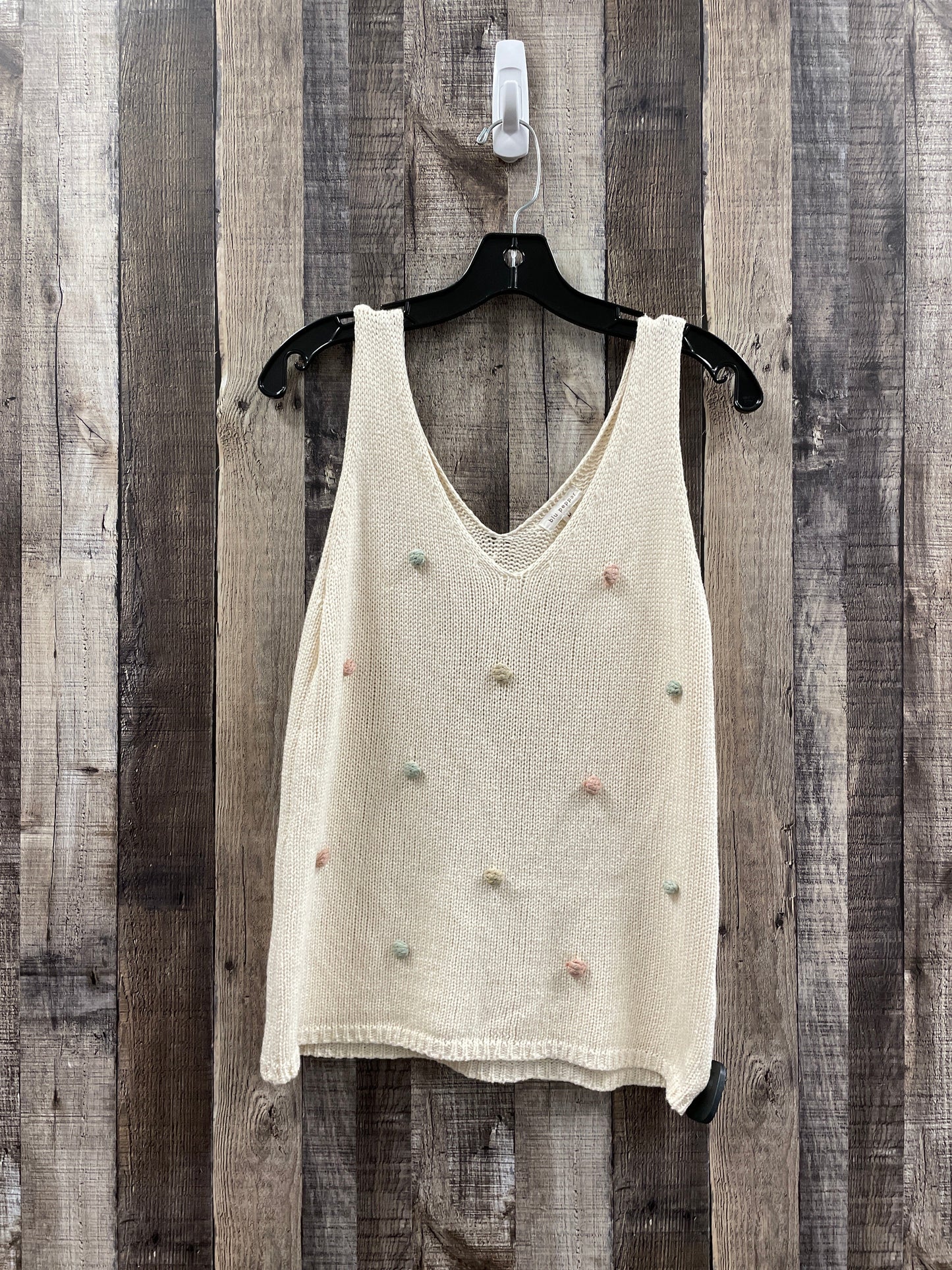 Beige Top Sleeveless Blu Pepper, Size M