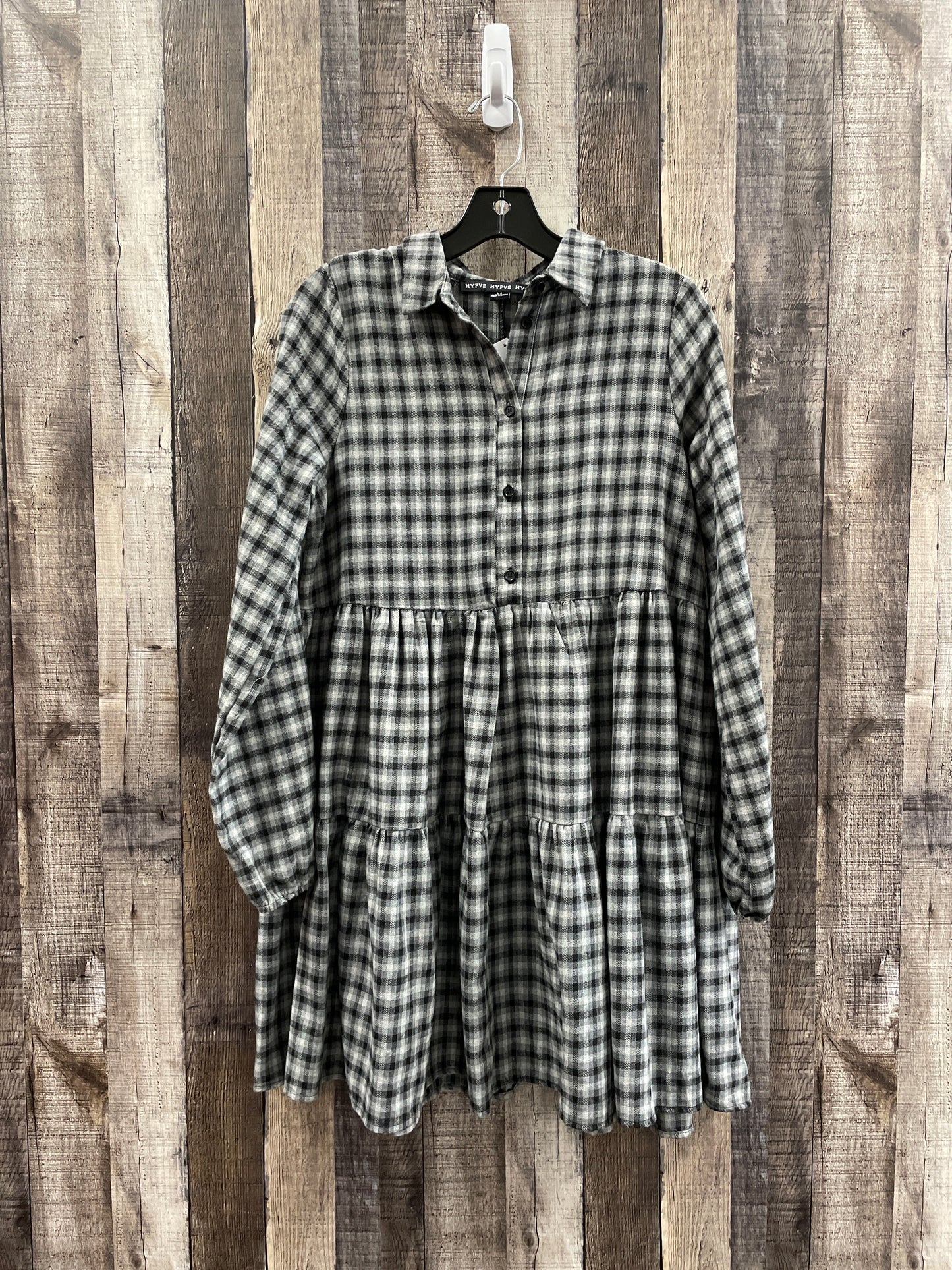 Plaid Pattern Dress Casual Short Hyfve, Size M