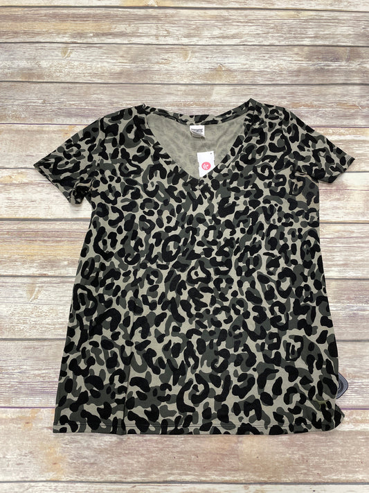 Animal Print Top Short Sleeve Pink, Size S