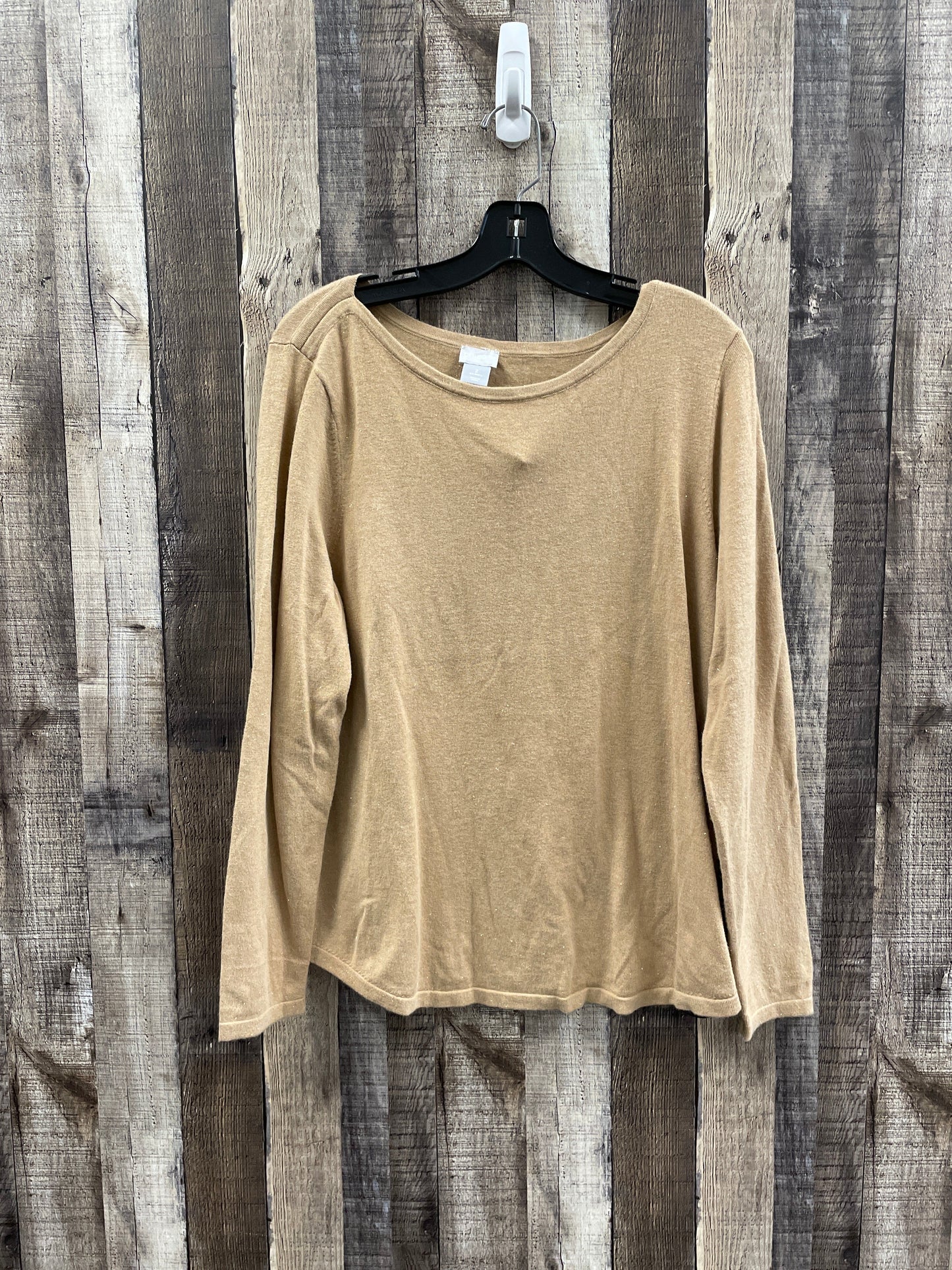 Sweater By Chicos In Tan, Size: L