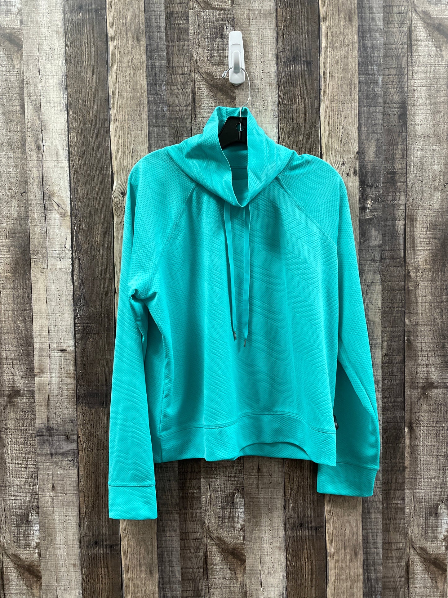Green Athletic Top Long Sleeve Collar Xersion, Size L