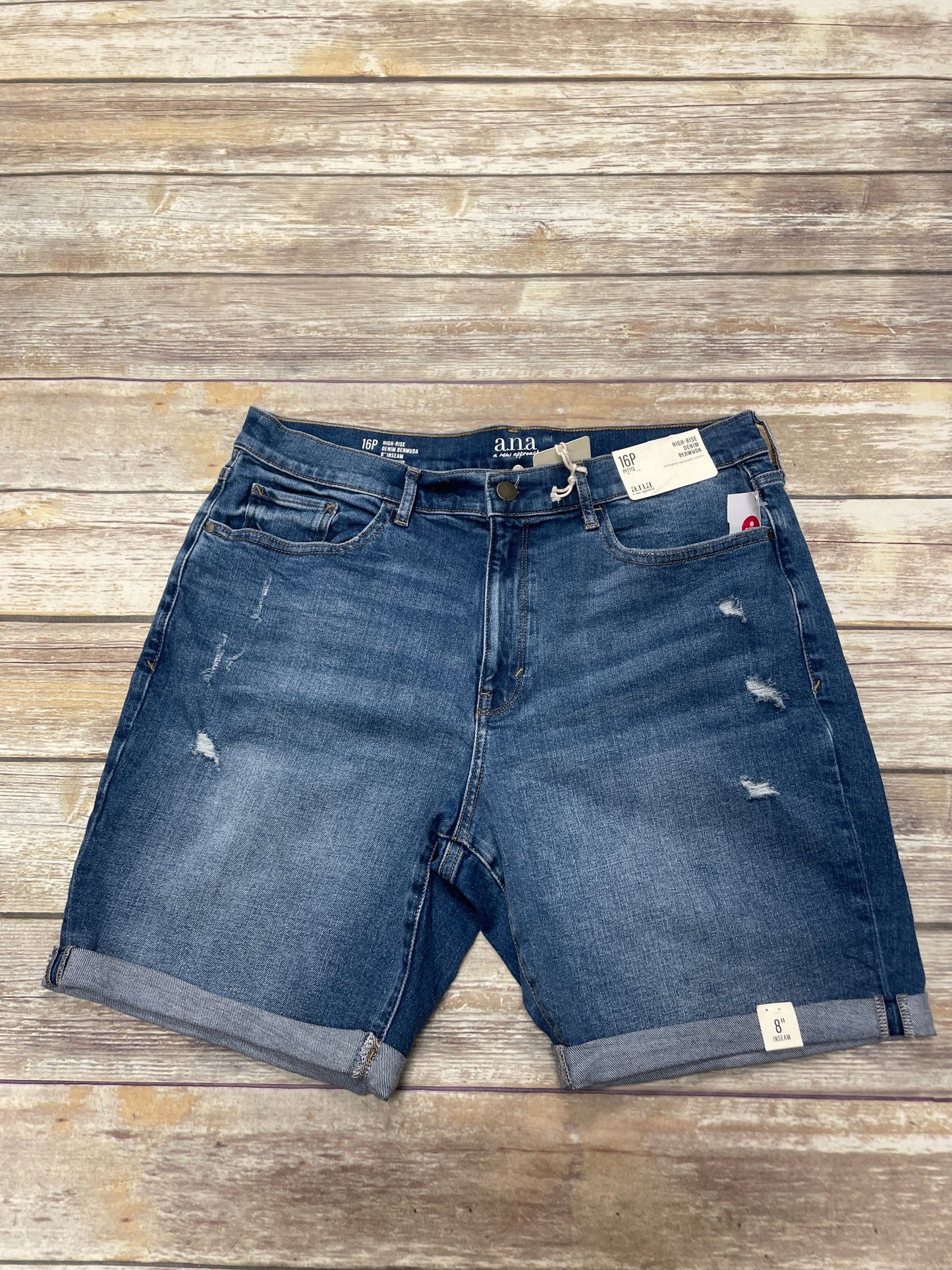 Blue Denim Shorts Ana, Size 16