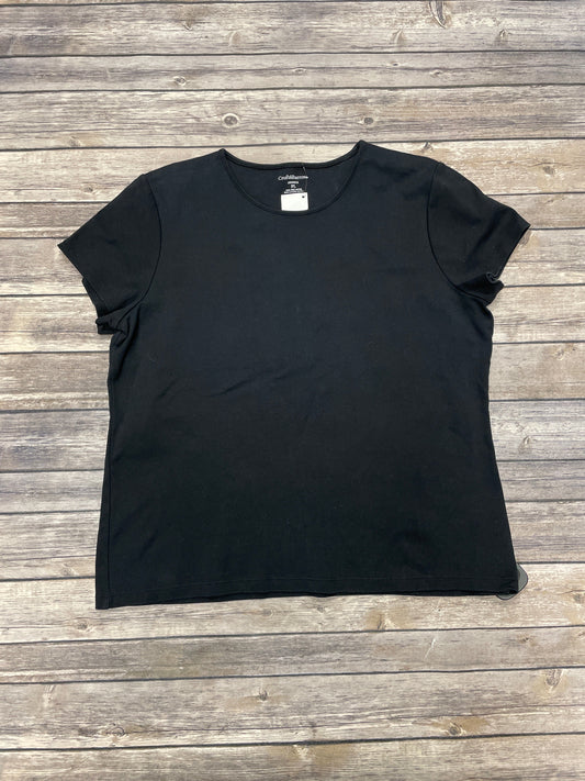 Top Short Sleeve By Croft And Barrow In Black, Size: Petite L