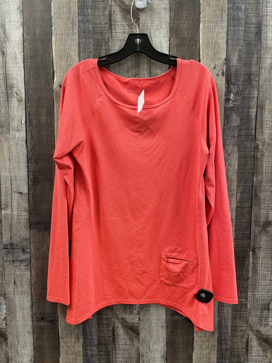 Athletic Top Long Sleeve Crewneck By Cme In Orange, Size: L