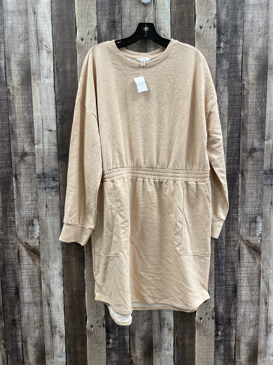 Dress Casual Midi By Time And Tru In Beige, Size: Xxl