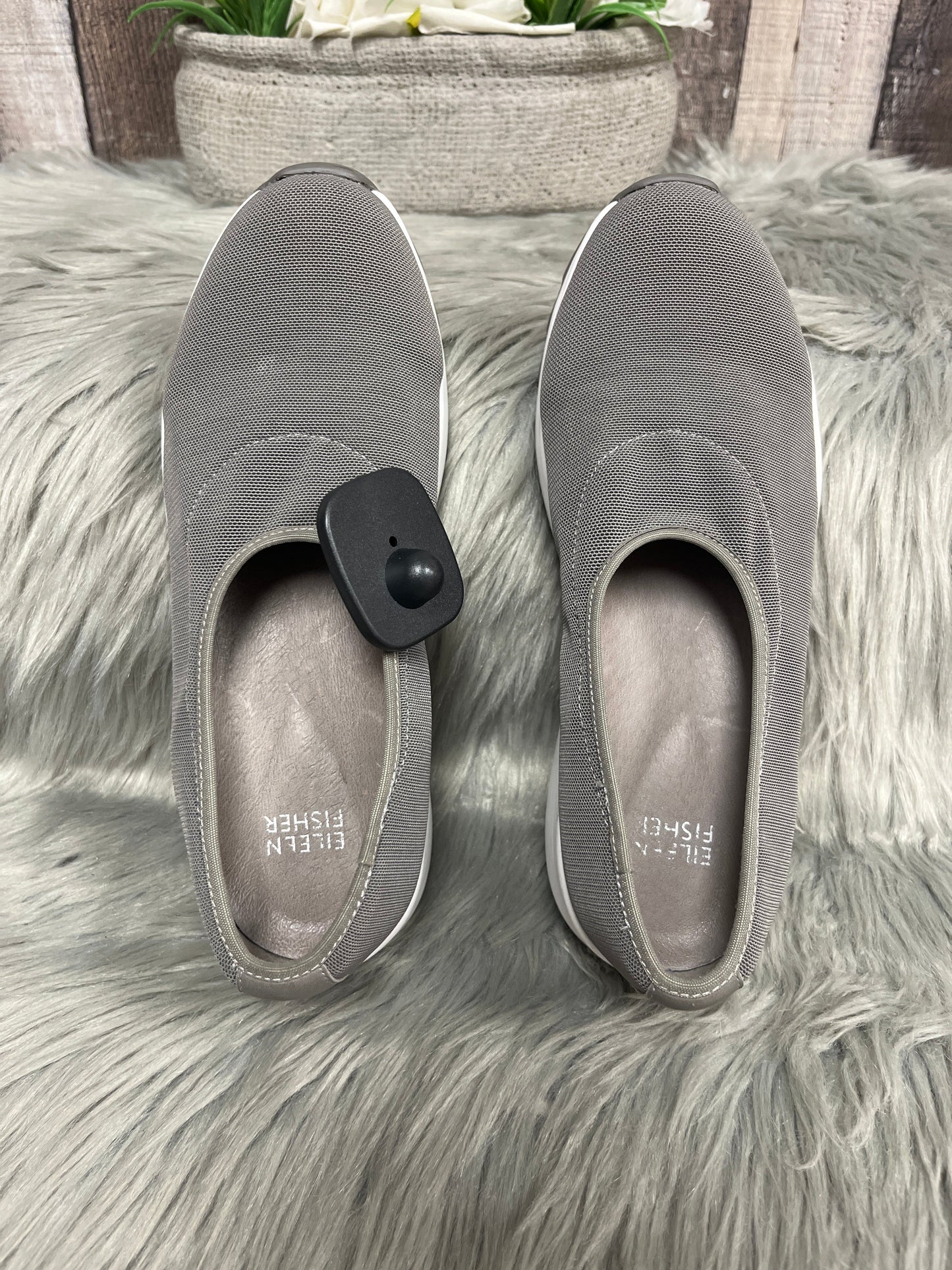 Shoes Heels Wedge By Eileen Fisher In Grey, Size: 5