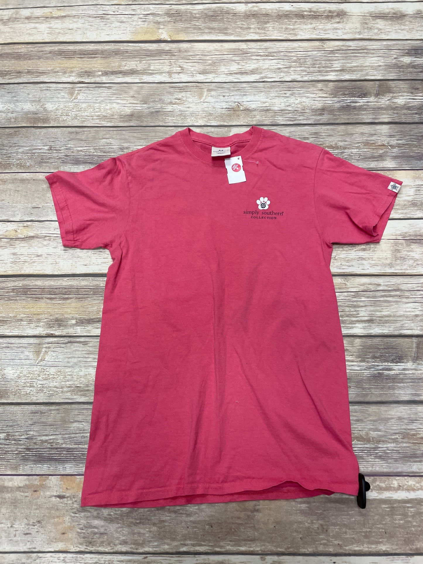 Top Short Sleeve Basic By Simply Southern In Pink, Size: S