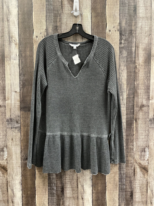 Top Long Sleeve By Time And Tru In Grey, Size: Xl