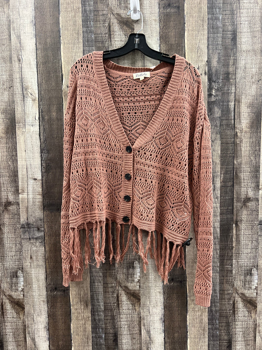 Sweater Cardigan By Listicle In Rose Gold, Size: M