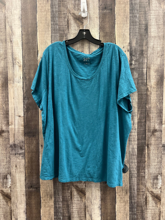 Top Short Sleeve Basic By Maurices In Teal, Size: 4x