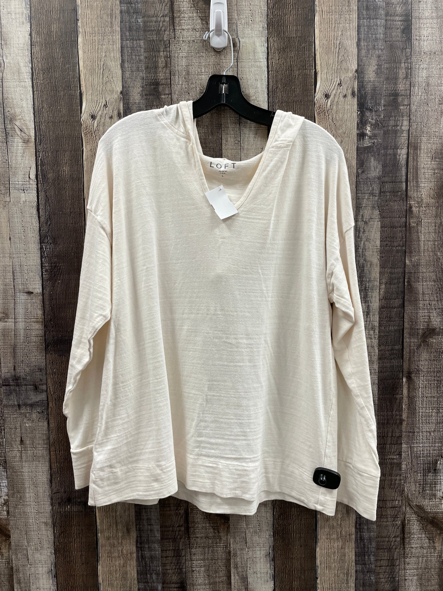 Top Long Sleeve By Loft In Cream, Size: L