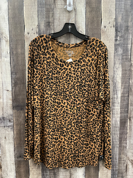 Top Long Sleeve By Time And Tru In Animal Print, Size: Xl