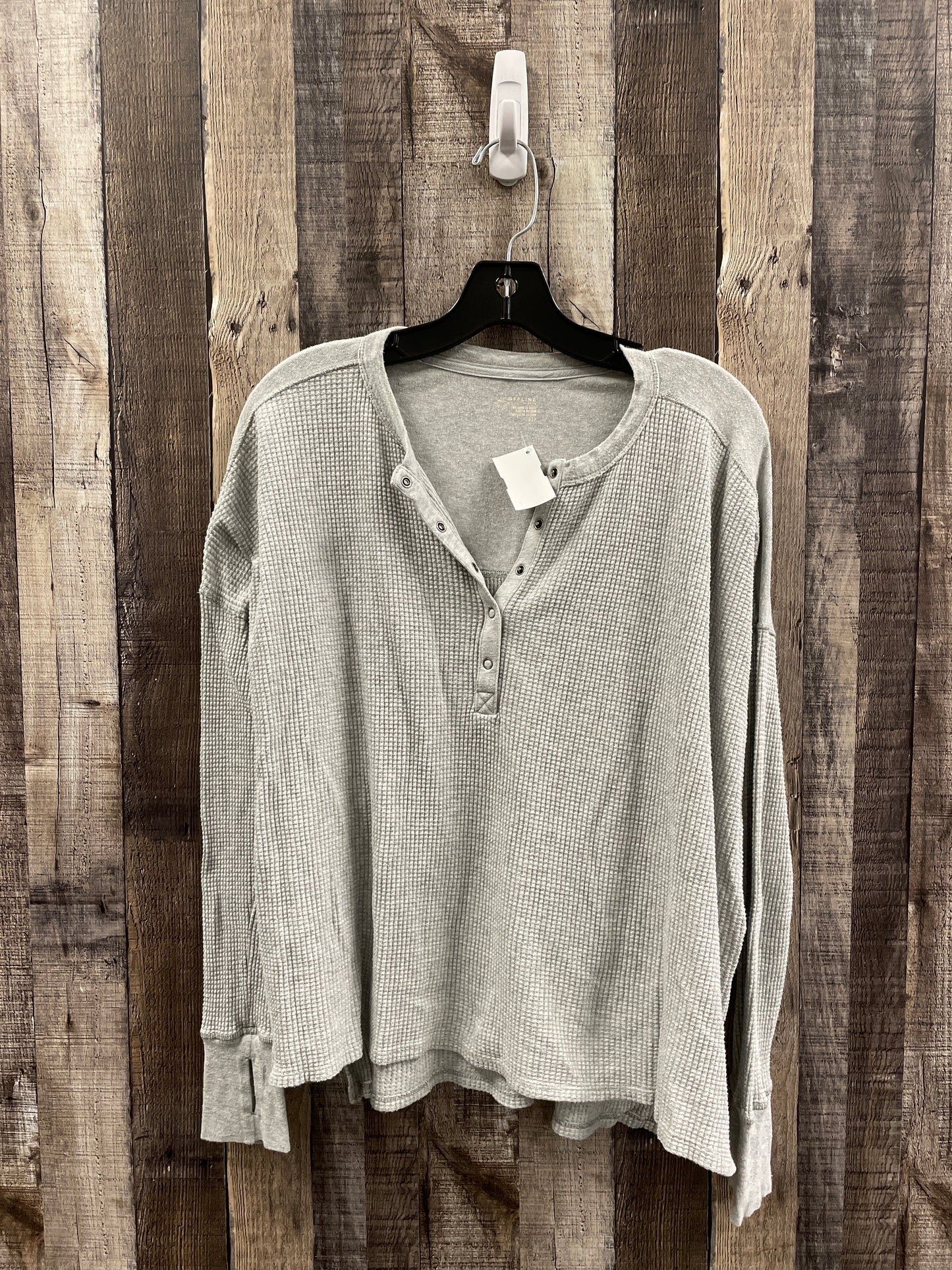 Top Long Sleeve By Aerie In Grey, Size: S