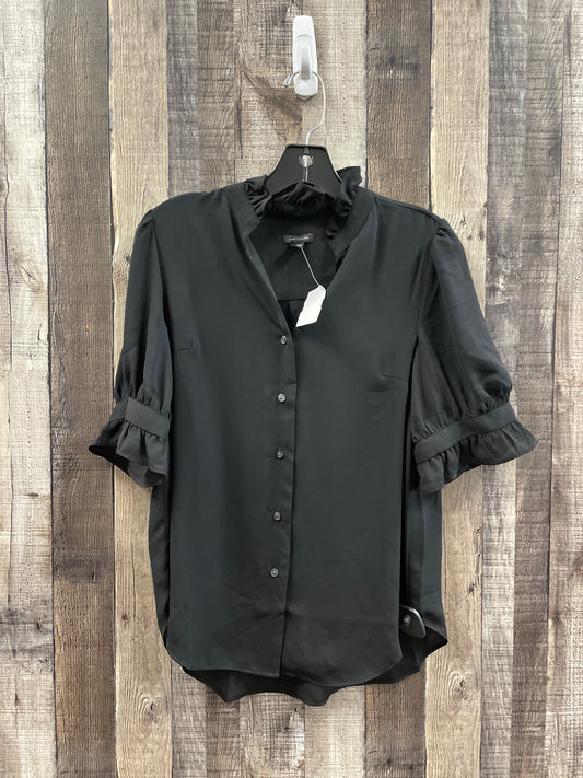 Blouse Short Sleeve By Ann Taylor In Black, Size: Xs