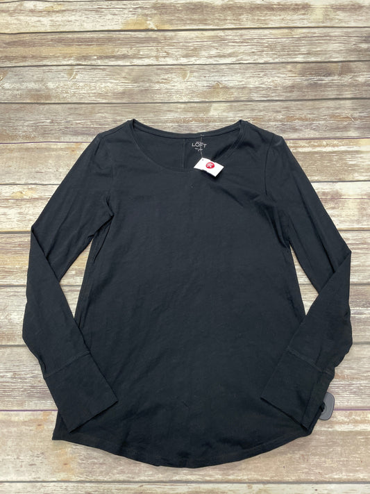 Top Long Sleeve Basic By Loft In Black, Size: M