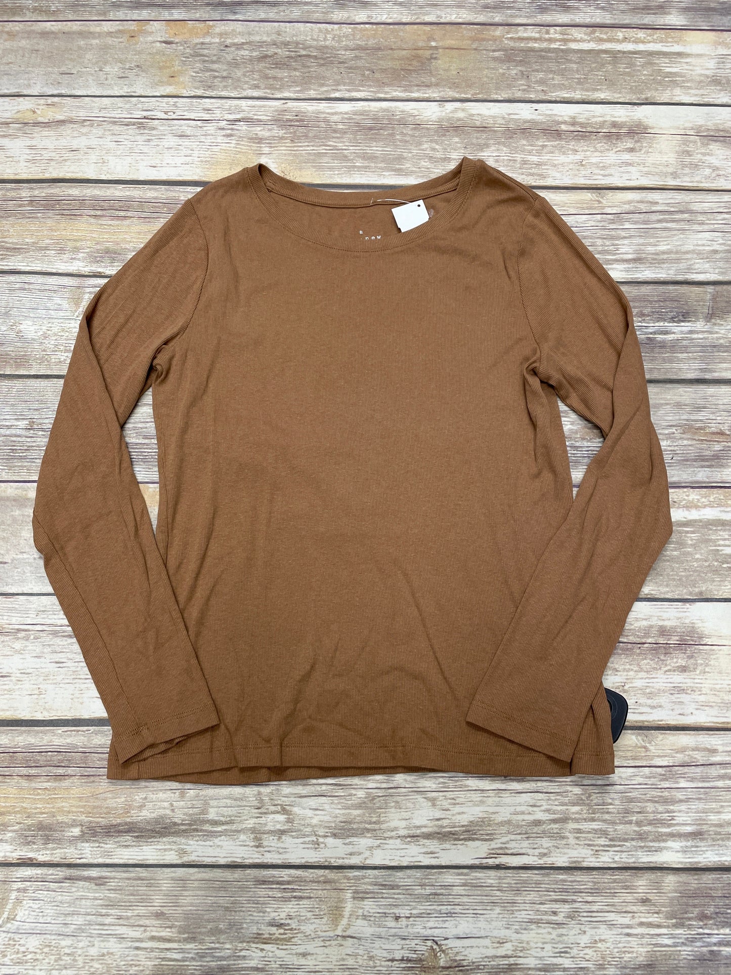 Top Long Sleeve Basic By A New Day In Tan, Size: L