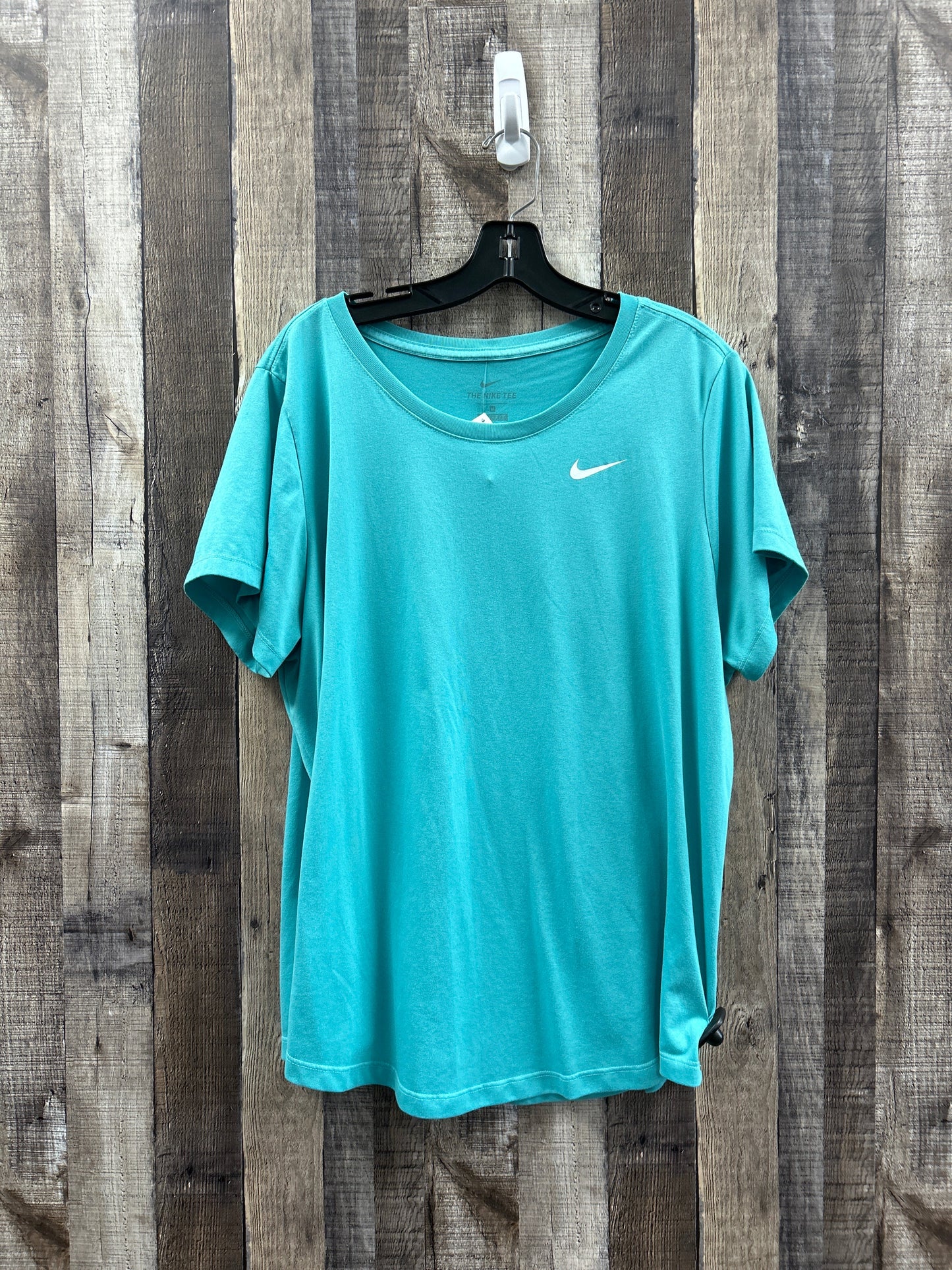 Athletic Top Short Sleeve By Nike In Green, Size: 2x