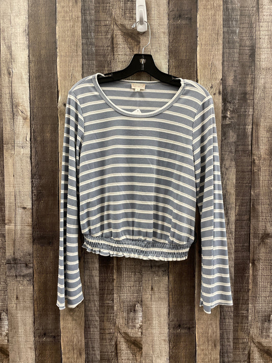 Top Long Sleeve By Hem & Thread In Striped Pattern, Size: S