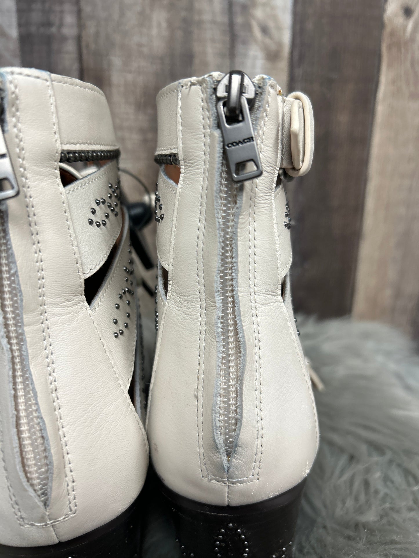 Boots Designer By Coach In White, Size: 10