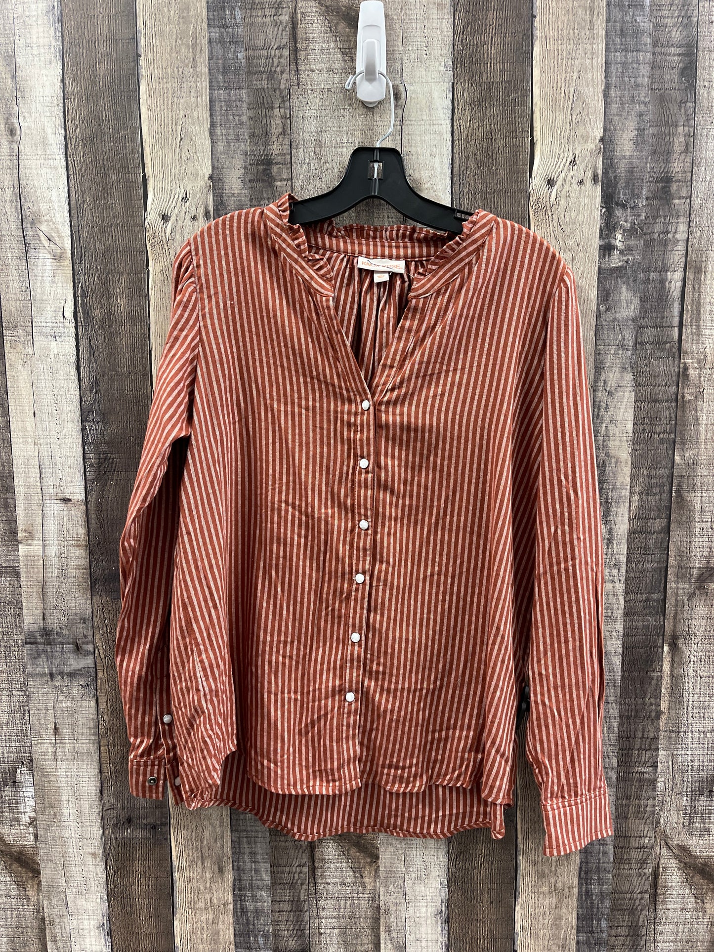 Top Long Sleeve By Knox Rose In Orange, Size: M