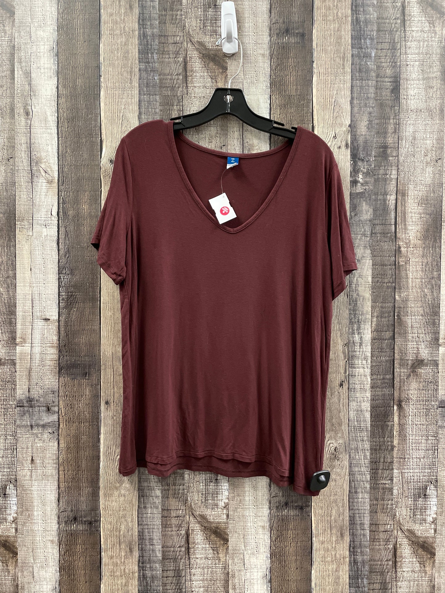 Top Short Sleeve Basic By Old Navy In Red, Size: L