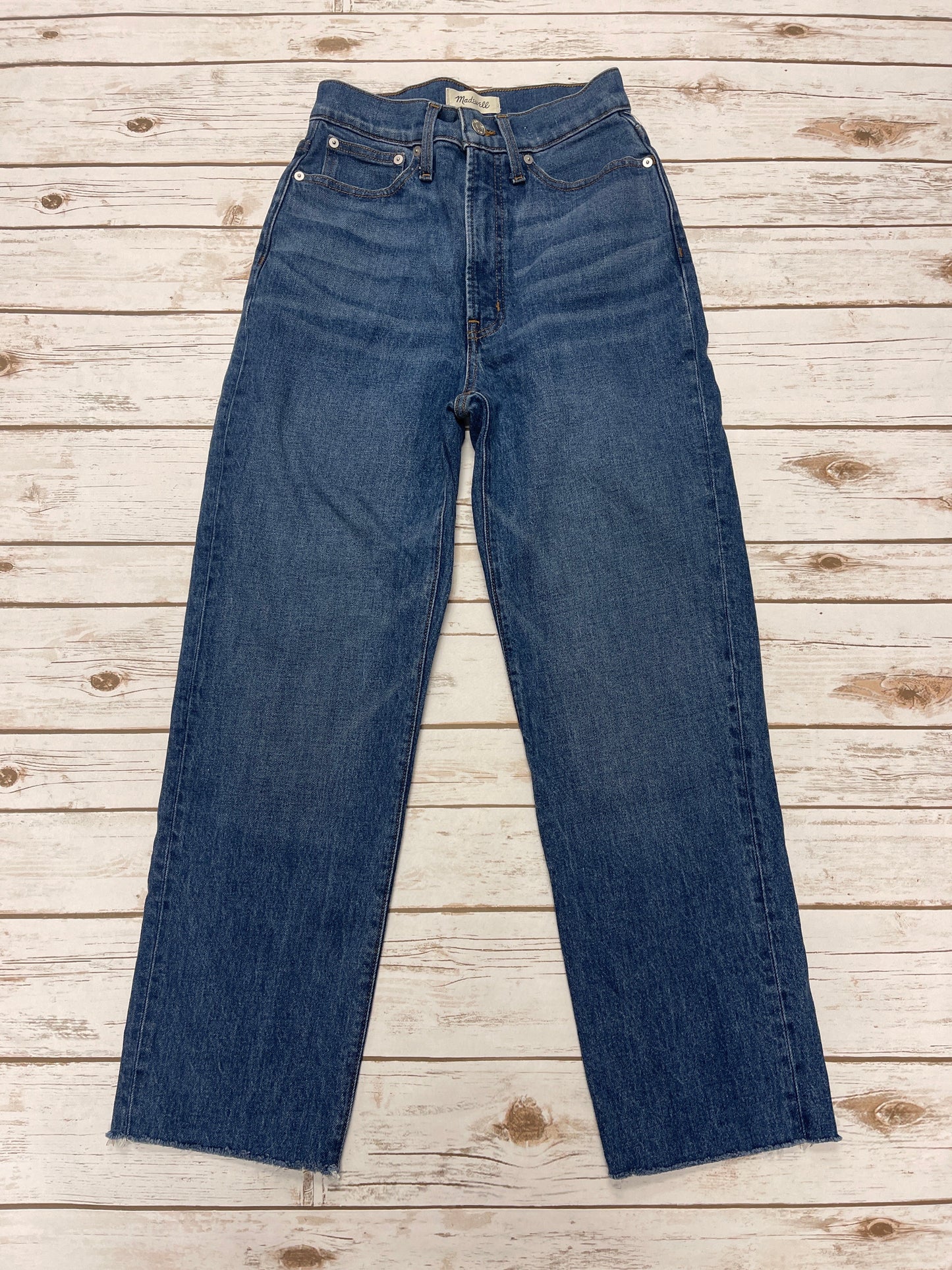 Jeans Straight By Madewell In Blue Denim, Size: 0