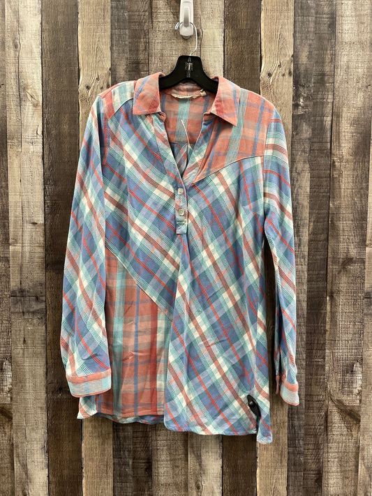 Top Long Sleeve By Soft Surroundings In Plaid Pattern, Size: M