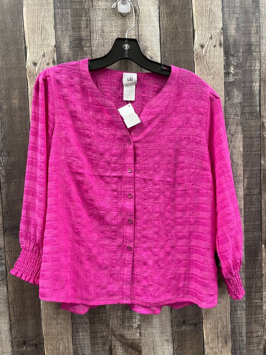 Blouse Long Sleeve By Cabi In Pink, Size: S