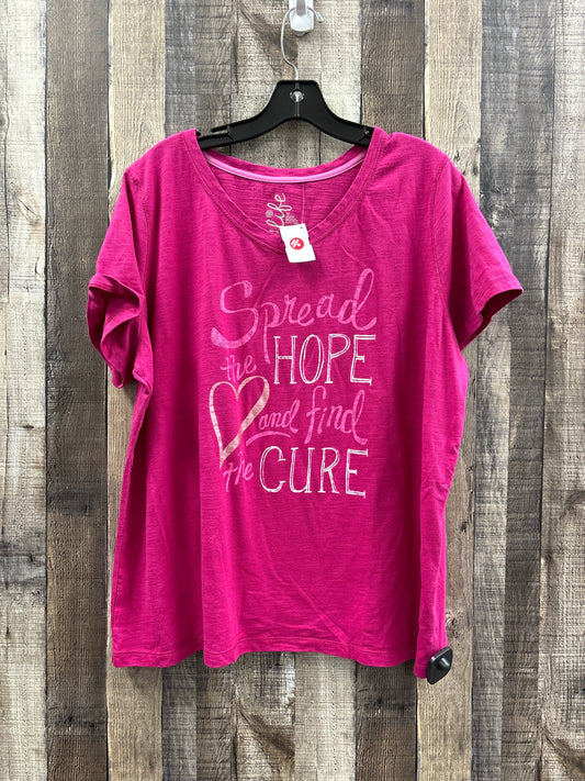 Top Short Sleeve By Made For Life In Pink, Size: 3x