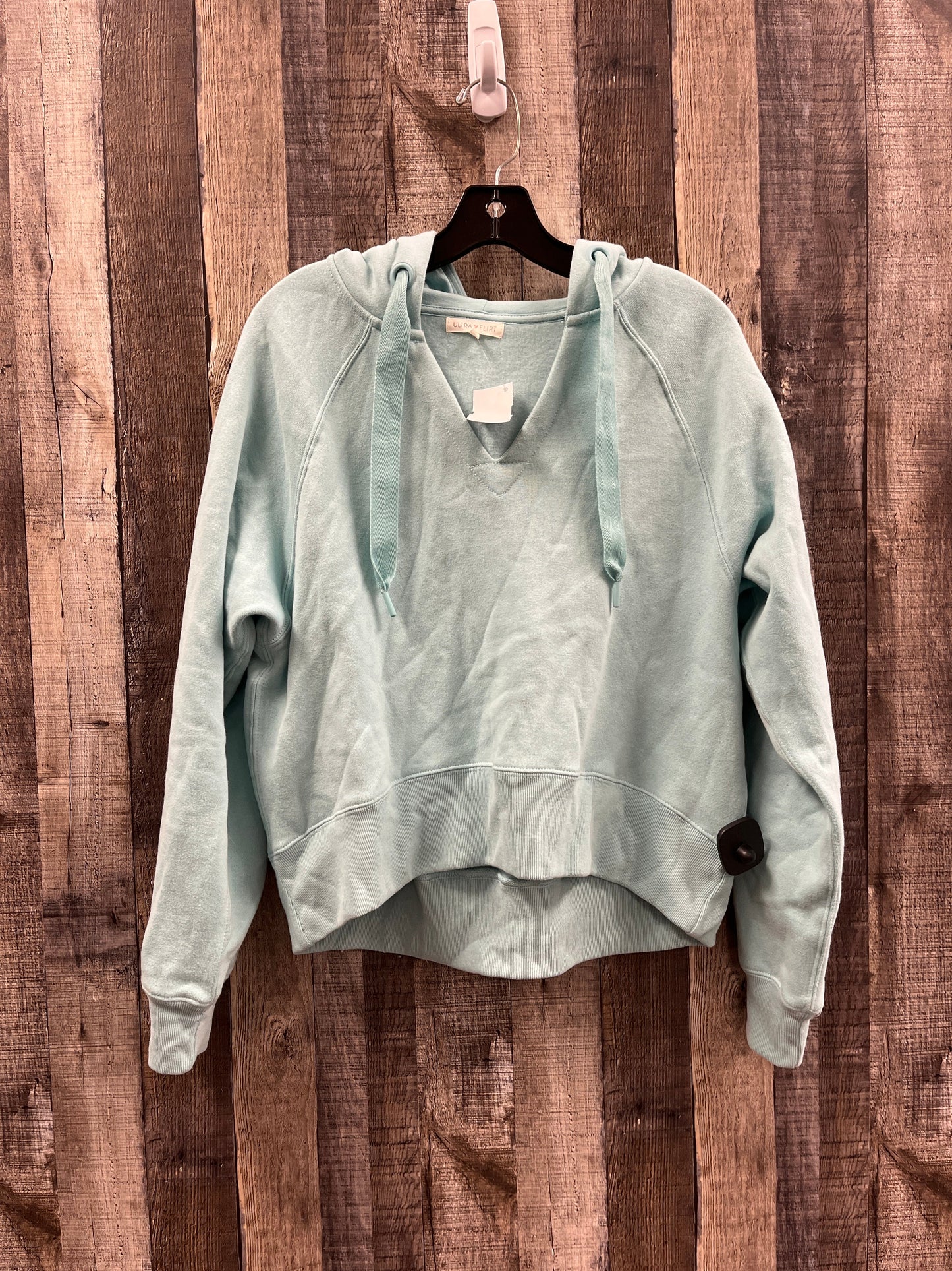 Sweatshirt Hoodie By Ultra Flirt In Green, Size: M