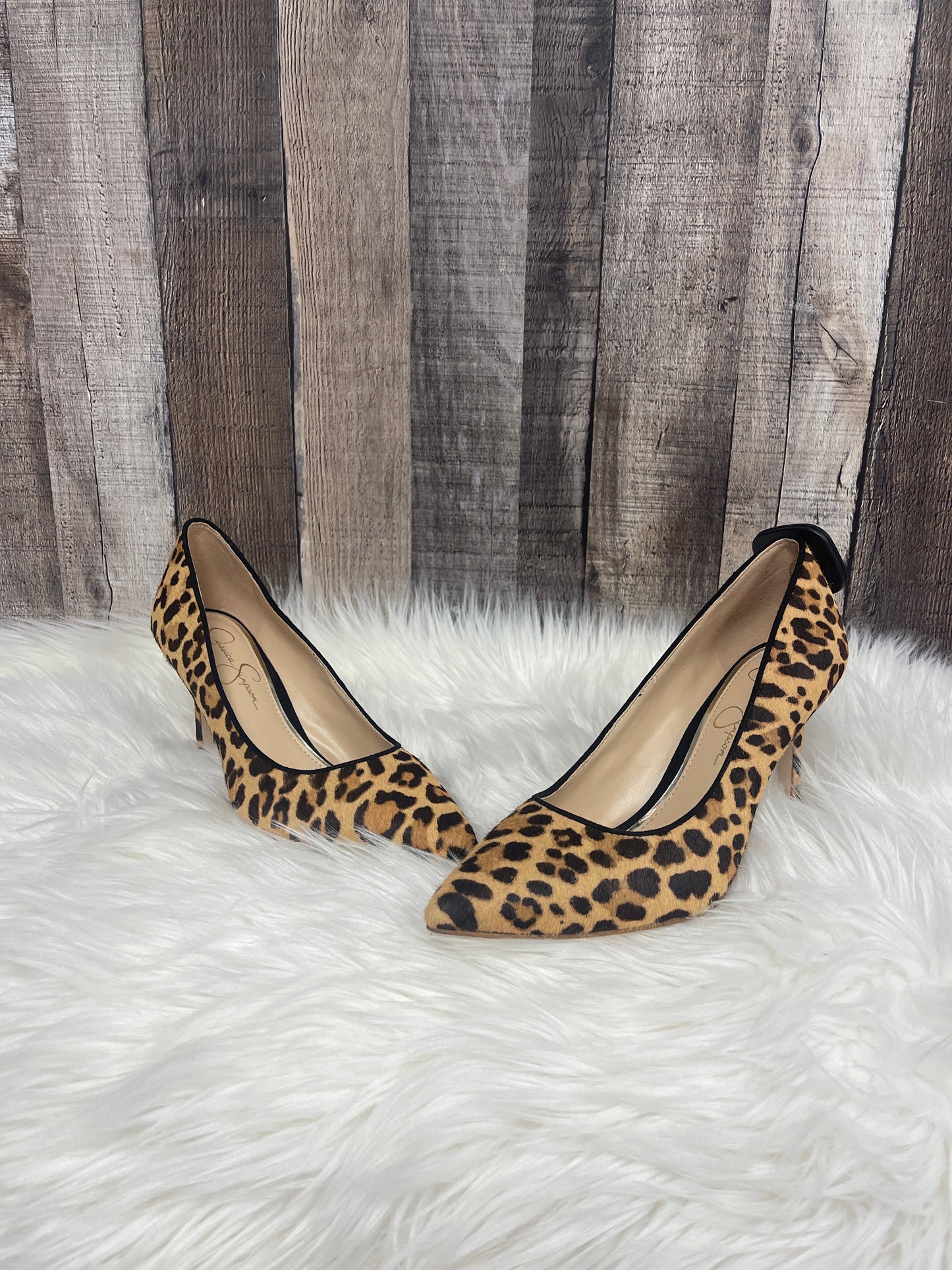 Shoes Heels Stiletto By Jessica Simpson In Animal Print, Size: 7.5