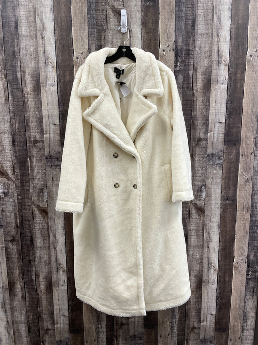 Coat Faux Fur & Sherpa By G By Giuliana In Cream, Size: 1x