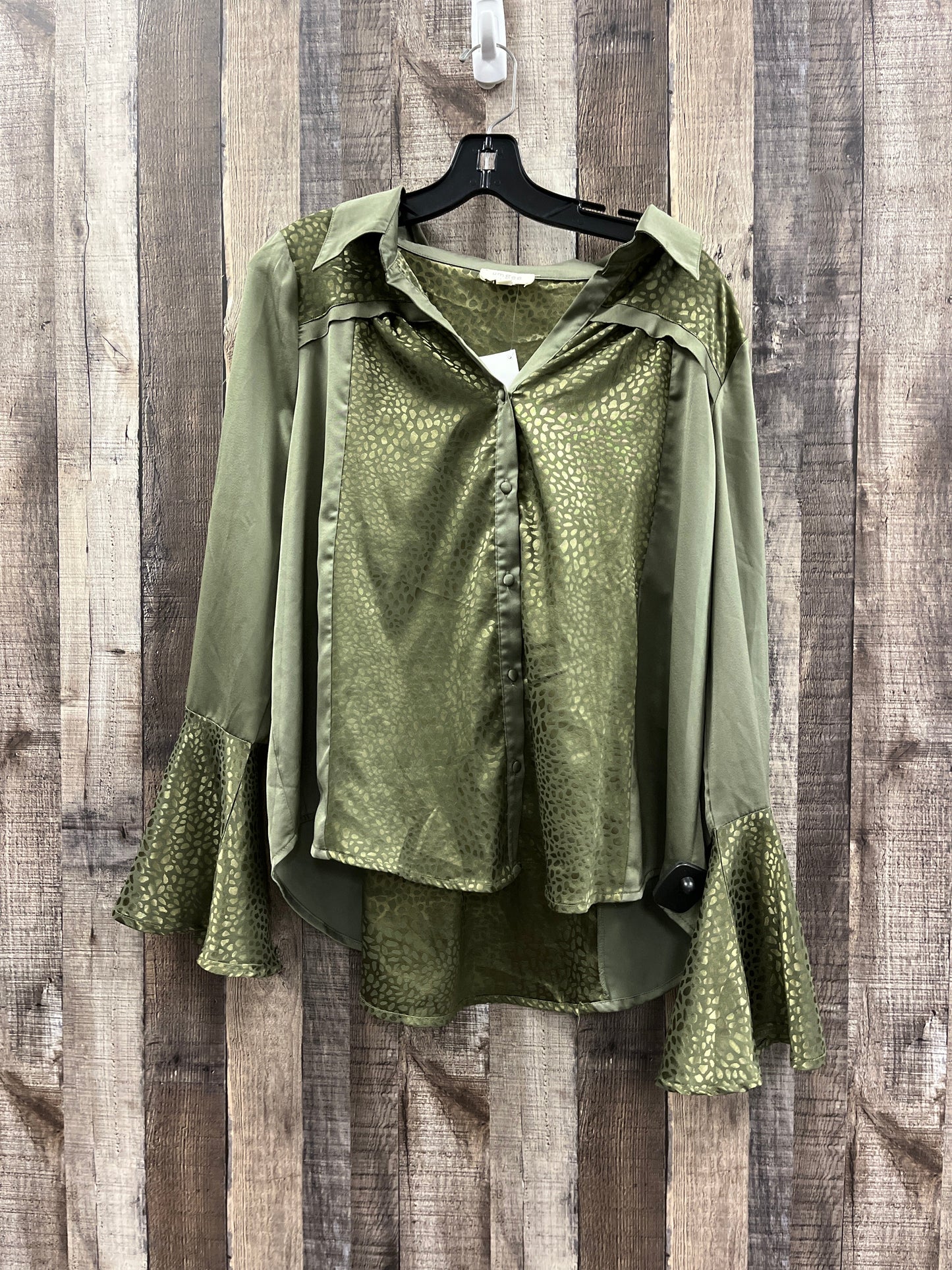 Blouse Long Sleeve By Umgee In Green, Size: L