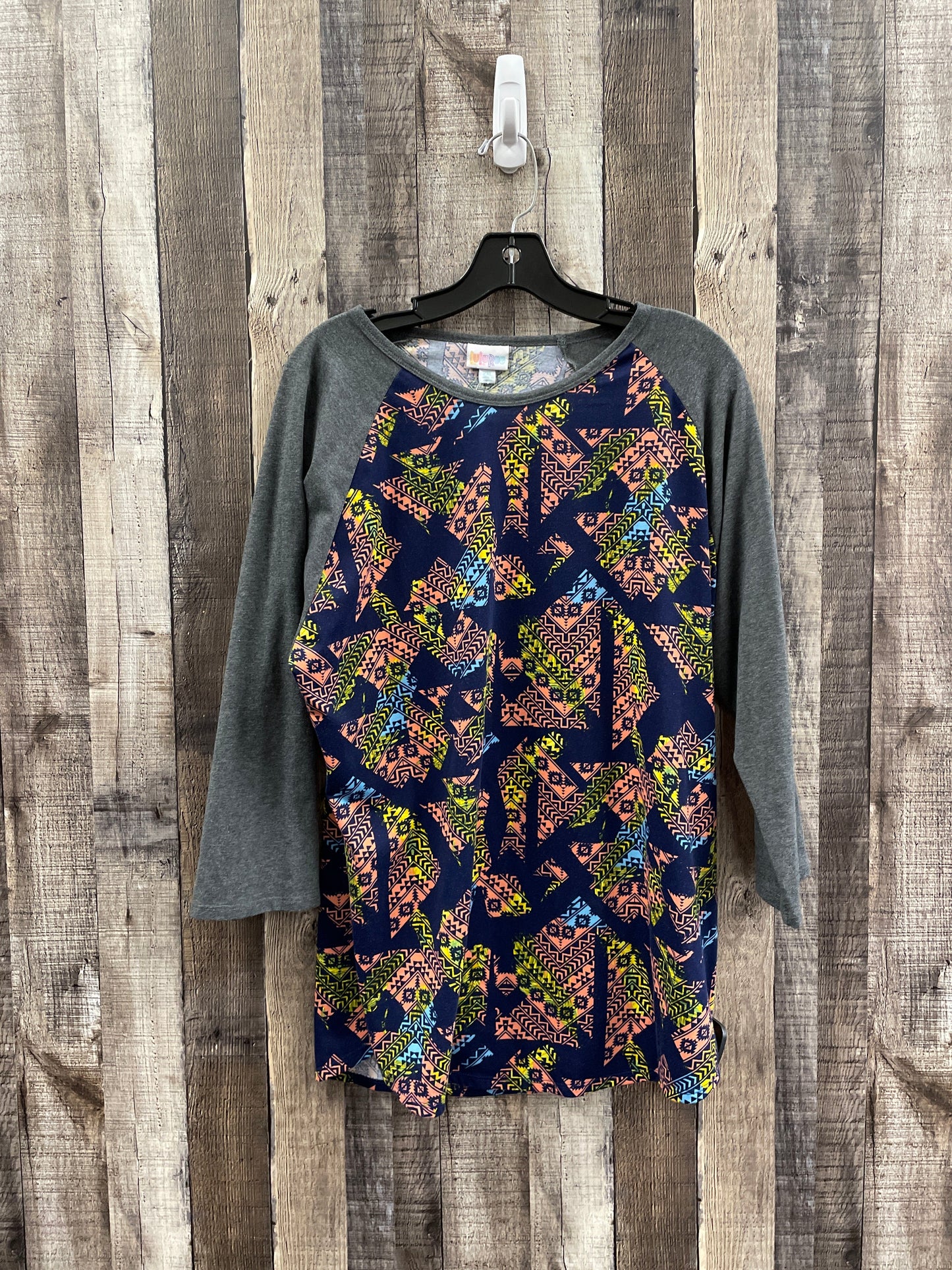 Top Long Sleeve By Lularoe In Multi-colored, Size: 2x