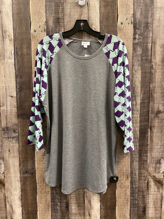 Top Long Sleeve By Lularoe In Multi-colored, Size: 2x