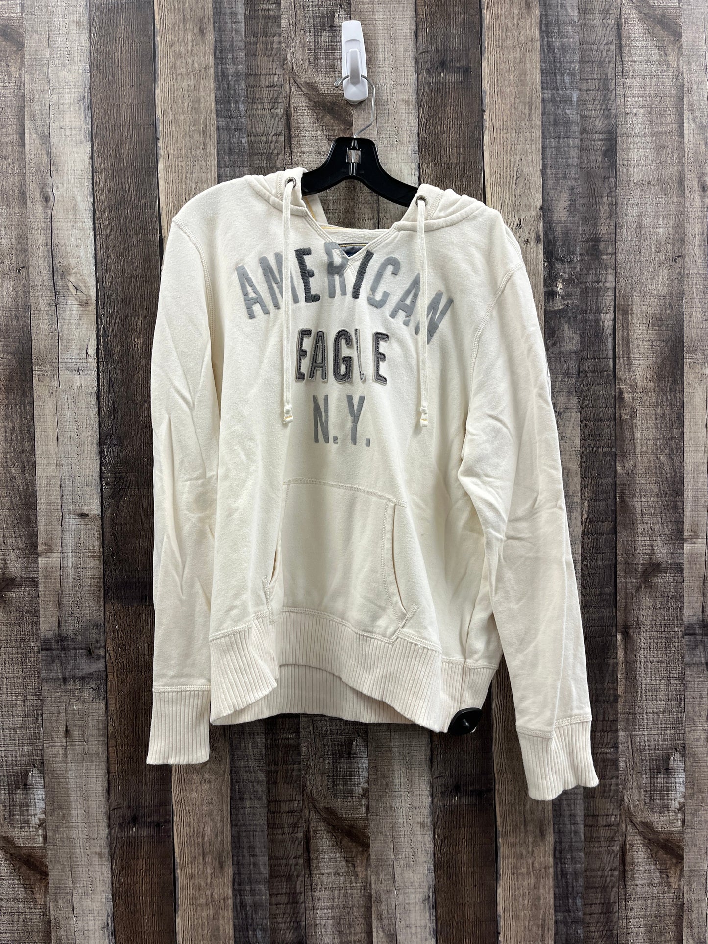 Sweatshirt Hoodie By American Eagle In Cream, Size: Xxl