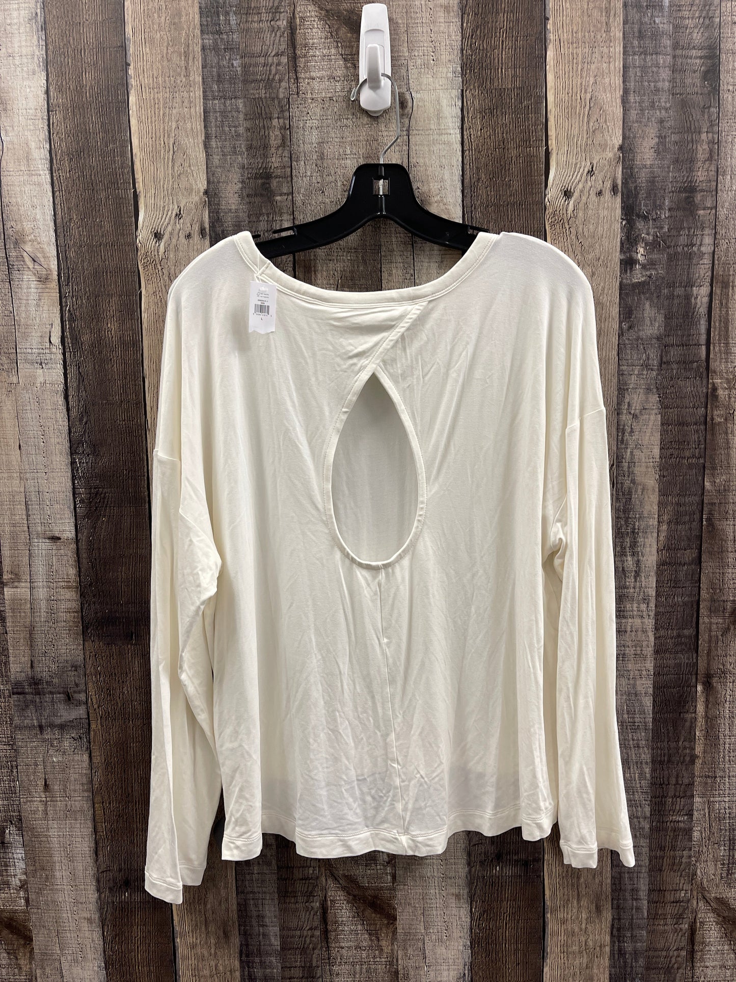 Top Long Sleeve By Banana Republic In Ivory, Size: L