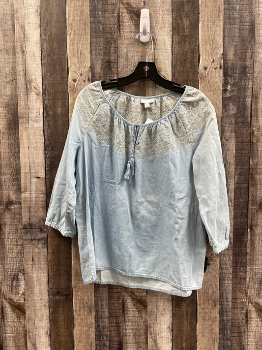 Top Long Sleeve By J. Jill In Blue, Size: Petite  M