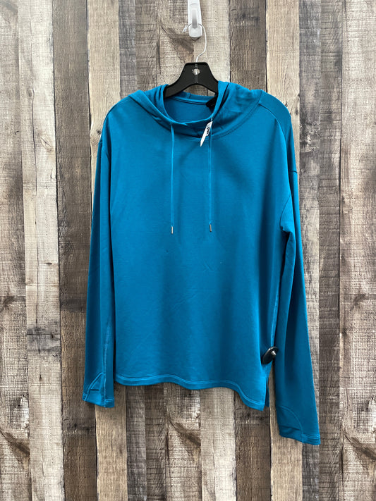 Athletic Top Long Sleeve Hoodie By Athletic Works In Teal, Size: M