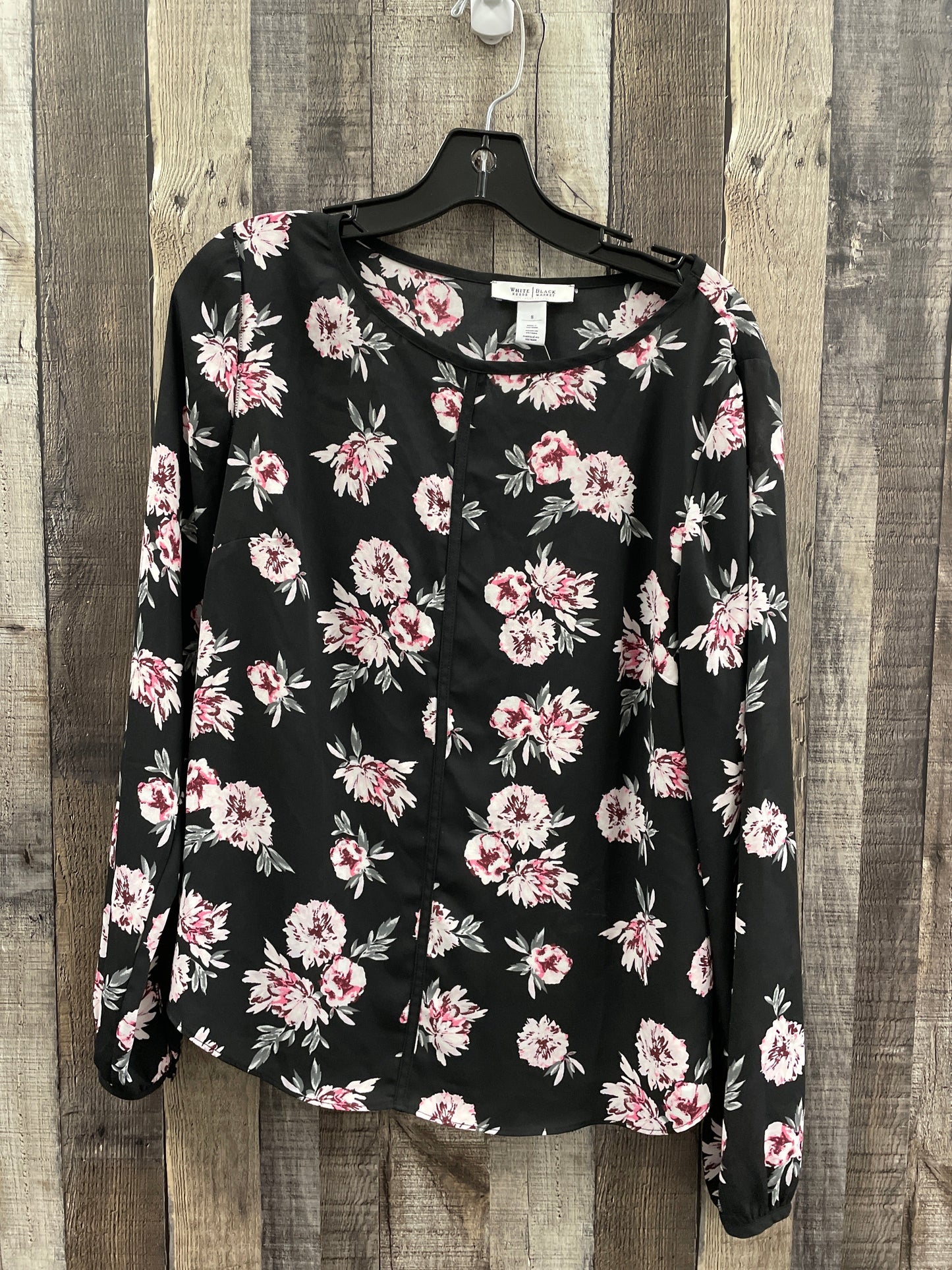 Blouse Long Sleeve By White House Black Market In Black, Size: M